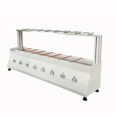 एएसटीएम मानक स्थिर कतरनी बल परीक्षण उपकरण 10 सेट के साथ चिपकने वाली टेप कतरनी शक्ति परीक्षण के लिए भार और तापमान आर्द्रता सिमुलेशन